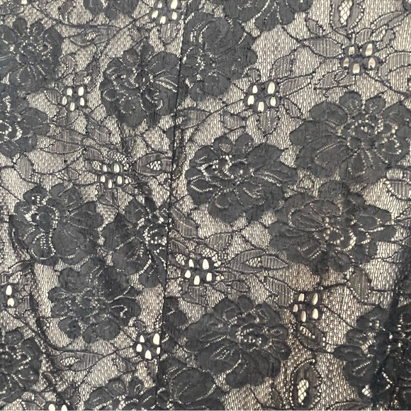 Teenflo floral black lace and pleated button down blazer office attire - Picture 9 of 12